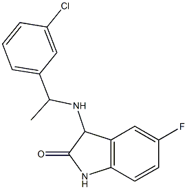 3-{[1-(3-chlorophenyl)ethyl]amino}-5-fluoro-2,3-dihydro-1H-indol-2-one 구조식 이미지