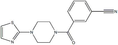 3-{[4-(1,3-thiazol-2-yl)piperazin-1-yl]carbonyl}benzonitrile Structure