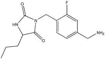 3-{[4-(aminomethyl)-2-fluorophenyl]methyl}-5-propylimidazolidine-2,4-dione 구조식 이미지