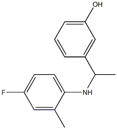 3-{1-[(4-fluoro-2-methylphenyl)amino]ethyl}phenol 구조식 이미지