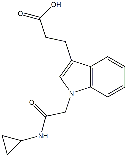3-{1-[(cyclopropylcarbamoyl)methyl]-1H-indol-3-yl}propanoic acid Structure