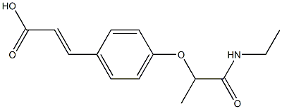 3-{4-[1-(ethylcarbamoyl)ethoxy]phenyl}prop-2-enoic acid 구조식 이미지