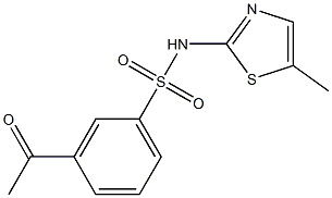 3-acetyl-N-(5-methyl-1,3-thiazol-2-yl)benzene-1-sulfonamide 구조식 이미지