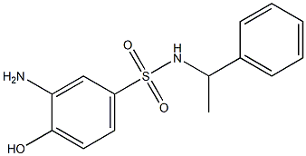 3-amino-4-hydroxy-N-(1-phenylethyl)benzene-1-sulfonamide 구조식 이미지