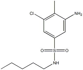 3-amino-5-chloro-4-methyl-N-pentylbenzene-1-sulfonamide 구조식 이미지