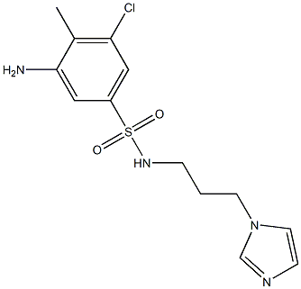 3-amino-5-chloro-N-[3-(1H-imidazol-1-yl)propyl]-4-methylbenzene-1-sulfonamide 구조식 이미지