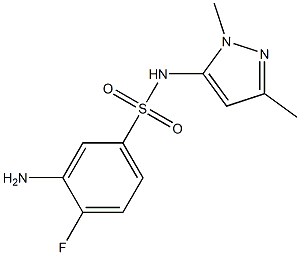 3-amino-N-(1,3-dimethyl-1H-pyrazol-5-yl)-4-fluorobenzene-1-sulfonamide Structure
