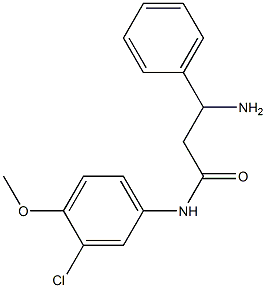 3-amino-N-(3-chloro-4-methoxyphenyl)-3-phenylpropanamide 구조식 이미지