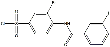 3-bromo-4-[(3-iodobenzene)amido]benzene-1-sulfonyl chloride Structure