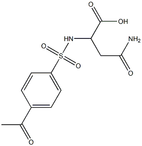 3-carbamoyl-2-[(4-acetylbenzene)sulfonamido]propanoic acid Structure