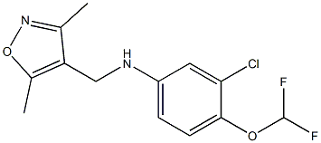 3-chloro-4-(difluoromethoxy)-N-[(3,5-dimethyl-1,2-oxazol-4-yl)methyl]aniline Structure