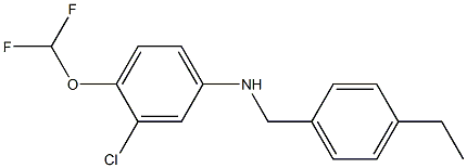 3-chloro-4-(difluoromethoxy)-N-[(4-ethylphenyl)methyl]aniline 구조식 이미지