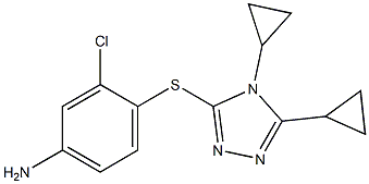 3-chloro-4-[(4,5-dicyclopropyl-4H-1,2,4-triazol-3-yl)sulfanyl]aniline Structure