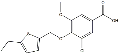 3-chloro-4-[(5-ethylthiophen-2-yl)methoxy]-5-methoxybenzoic acid 구조식 이미지