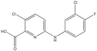 3-chloro-6-[(3-chloro-4-fluorophenyl)amino]pyridine-2-carboxylic acid 구조식 이미지