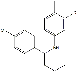 3-chloro-N-[1-(4-chlorophenyl)butyl]-4-methylaniline Structure