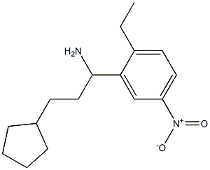 3-cyclopentyl-1-(2-ethyl-5-nitrophenyl)propan-1-amine 구조식 이미지