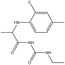 3-ethyl-1-{2-[(2-fluoro-4-methylphenyl)amino]propanoyl}urea Structure