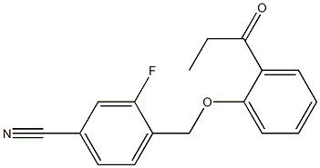 3-fluoro-4-(2-propanoylphenoxymethyl)benzonitrile 구조식 이미지