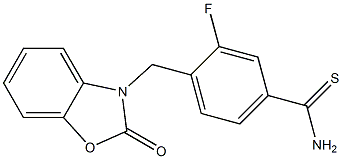 3-fluoro-4-[(2-oxo-2,3-dihydro-1,3-benzoxazol-3-yl)methyl]benzene-1-carbothioamide Structure