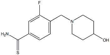 3-fluoro-4-[(4-hydroxypiperidin-1-yl)methyl]benzenecarbothioamide Structure