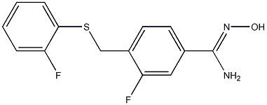 3-fluoro-4-{[(2-fluorophenyl)sulfanyl]methyl}-N'-hydroxybenzene-1-carboximidamide 구조식 이미지