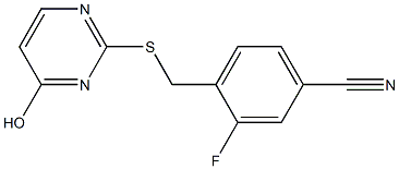 3-fluoro-4-{[(4-hydroxypyrimidin-2-yl)sulfanyl]methyl}benzonitrile Structure