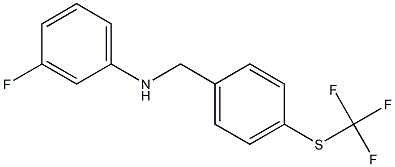 3-fluoro-N-({4-[(trifluoromethyl)sulfanyl]phenyl}methyl)aniline Structure