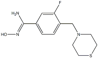 3-fluoro-N'-hydroxy-4-(thiomorpholin-4-ylmethyl)benzene-1-carboximidamide 구조식 이미지