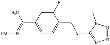 3-fluoro-N'-hydroxy-4-{[(1-methyl-1H-1,2,3,4-tetrazol-5-yl)sulfanyl]methyl}benzene-1-carboximidamide 구조식 이미지