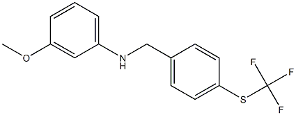 3-methoxy-N-({4-[(trifluoromethyl)sulfanyl]phenyl}methyl)aniline Structure