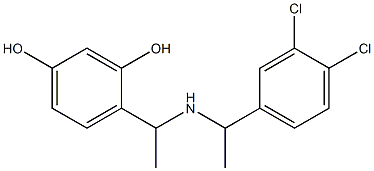 4-(1-{[1-(3,4-dichlorophenyl)ethyl]amino}ethyl)benzene-1,3-diol 구조식 이미지
