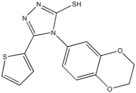 4-(2,3-dihydro-1,4-benzodioxin-6-yl)-5-(thiophen-2-yl)-4H-1,2,4-triazole-3-thiol Structure