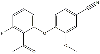 4-(2-acetyl-3-fluorophenoxy)-3-methoxybenzonitrile 구조식 이미지