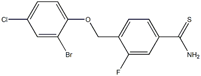 4-(2-bromo-4-chlorophenoxymethyl)-3-fluorobenzene-1-carbothioamide Structure