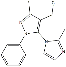 4-(chloromethyl)-3-methyl-5-(2-methyl-1H-imidazol-1-yl)-1-phenyl-1H-pyrazole 구조식 이미지