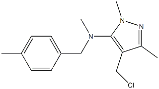 4-(chloromethyl)-N,1,3-trimethyl-N-[(4-methylphenyl)methyl]-1H-pyrazol-5-amine 구조식 이미지