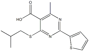 4-(isobutylthio)-6-methyl-2-thien-2-ylpyrimidine-5-carboxylic acid 구조식 이미지