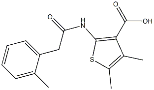 4,5-dimethyl-2-[2-(2-methylphenyl)acetamido]thiophene-3-carboxylic acid 구조식 이미지