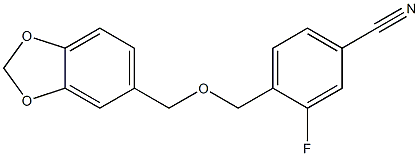 4-[(1,3-benzodioxol-5-ylmethoxy)methyl]-3-fluorobenzonitrile 구조식 이미지