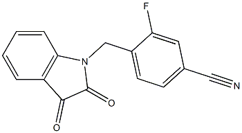 4-[(2,3-dioxo-2,3-dihydro-1H-indol-1-yl)methyl]-3-fluorobenzonitrile 구조식 이미지