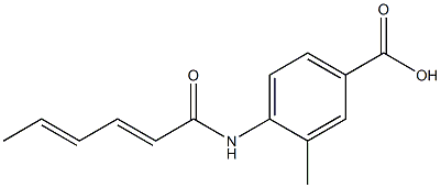 4-[(2E,4E)-hexa-2,4-dienoylamino]-3-methylbenzoic acid 구조식 이미지