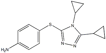 4-[(4,5-dicyclopropyl-4H-1,2,4-triazol-3-yl)sulfanyl]aniline 구조식 이미지