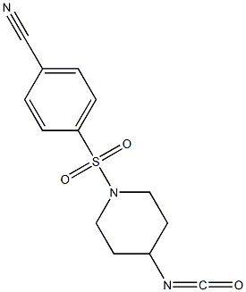 4-[(4-isocyanatopiperidine-1-)sulfonyl]benzonitrile Structure