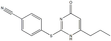 4-[(4-oxo-6-propyl-1,4-dihydropyrimidin-2-yl)sulfanyl]benzonitrile Structure