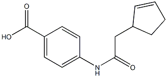 4-[(cyclopent-2-en-1-ylacetyl)amino]benzoic acid 구조식 이미지