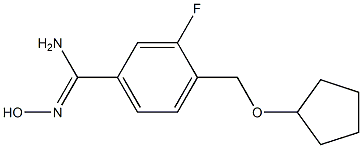 4-[(cyclopentyloxy)methyl]-3-fluoro-N'-hydroxybenzenecarboximidamide Structure