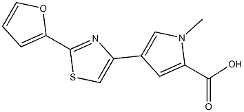 4-[2-(2-furyl)-1,3-thiazol-4-yl]-1-methyl-1H-pyrrole-2-carboxylic acid 구조식 이미지