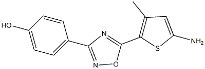 4-[5-(5-amino-3-methylthiophen-2-yl)-1,2,4-oxadiazol-3-yl]phenol Structure