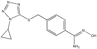 4-{[(1-cyclopropyl-1H-1,2,3,4-tetrazol-5-yl)sulfanyl]methyl}-N'-hydroxybenzene-1-carboximidamide Structure